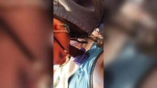Sexy Nurse with Latex Gloves gives Blow Job to Patient no COVID-19