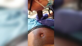 Sexy Nurse with Latex Gloves gives Blow Job to Patient no COVID-19