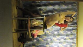 Amateur Girl Practicing for Strip Club