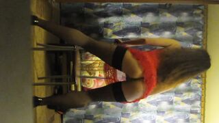 Amateur Girl Practicing for Strip Club