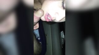 .AMAZING Car SLOPPY BJ on my Big DICK