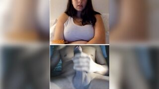 Perfect Tits with Pierced Nipples Playing with a Big Cock on Omegle