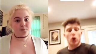 Busty teentager making tiktok compilation