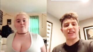 Busty teentager making tiktok compilation