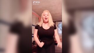 Busty teentager making tiktok compilation