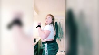 Busty teentager making tiktok compilation
