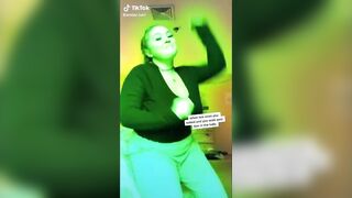 Busty teentager making tiktok compilation