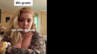 Busty teentager making tiktok compilation