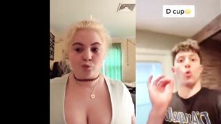 Busty teentager making tiktok compilation