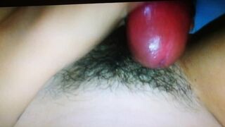 Cum Shot on Hairy Pussy