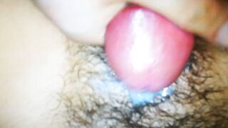 Cum Shot on Hairy Pussy