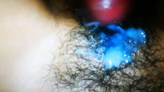 Cum Shot on Hairy Pussy