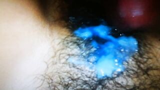 Cum Shot on Hairy Pussy