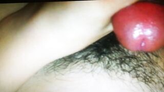 Cum Shot on Hairy Pussy