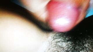 Cum Shot on Hairy Pussy