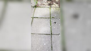 Step Mom in Leggings Public Riding and Fuck on Front Deck with Step Son