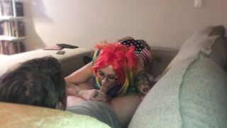 Blowjob on the Couch when no one is Home