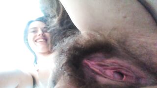 Pee Fetishist PinkMoonLust from ONLYFANS Squirts ONE STREAM OF Pee CLOSE UP Hairy Pussy Piss for you