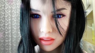 Brunette Woman Masturbates with the Water Pressure from the Bidet and has a Strong Orgasm