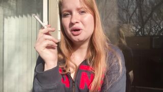 Big Breasted Smoker Finishes a Pack