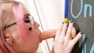 Cosplay Schoolgirl Sucking Rubber Cock and Drooling