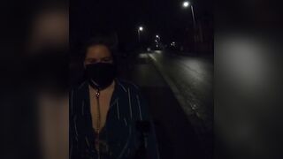 Collared Submissive Walking in Streets