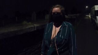 Collared Submissive Walking in Streets