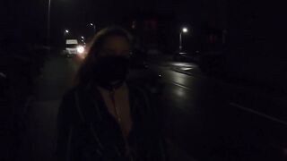 Collared Submissive Walking in Streets