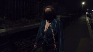 Collared Submissive Walking in Streets