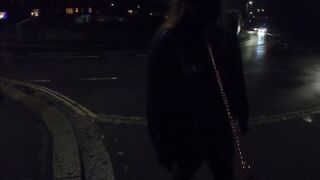 Collared Submissive Walking in Streets