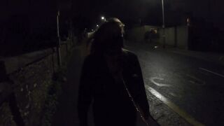 Collared Submissive Walking in Streets