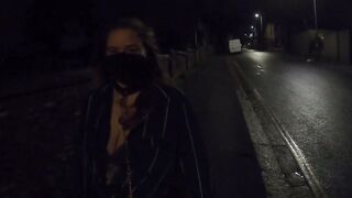Collared Submissive Walking in Streets