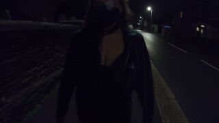 Collared Submissive Walking in Streets