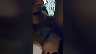 He made me Lay down for a Titty Fuck so he could Cum all over my Face