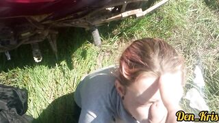Spring Blowjob from Insatiable Favorite Schoolgirl Face Flooded with Warm Tasty Sperm