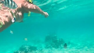 My Naked Diving on a Public Beach - Rate what I can do Underwater