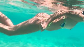 My Naked Diving on a Public Beach - Rate what I can do Underwater
