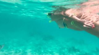 My Naked Diving on a Public Beach - Rate what I can do Underwater