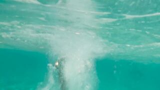 My Naked Diving on a Public Beach - Rate what I can do Underwater