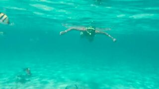 My Naked Diving on a Public Beach - Rate what I can do Underwater
