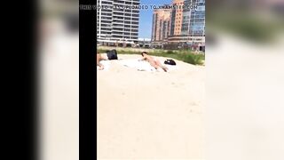 Cumshot in Front of Sunbathing Girls at Beach