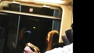 Dick flashing and Big Cumshot for nice Teen in Train