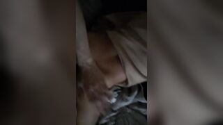 Cumming all over little Baebug after she Desperately Cums on his Huge Cock