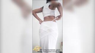 Sexy Susie Jackson in White Lingerie Gorgeous Dance Move