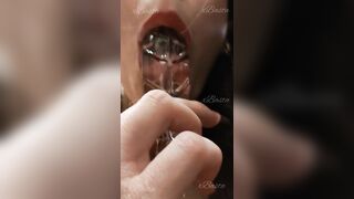 Little Schoolgirl with a Collar Sucks a Toy Excitedly 4К VIDEO