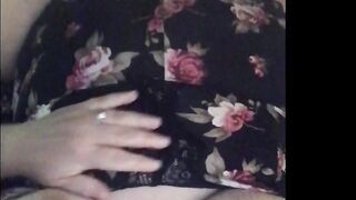 Big tit wife recorded while husband eats pussy