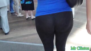 Black leggings on the street sexi