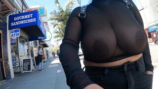 Out in Public with my Completely see thru Shirt