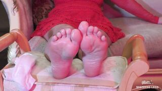 Divine and Wrinkled Oiled Soles and Toes to Worship - POV Slave Smears my Feet with Oil