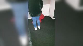 Step Mom Risky Handjob in Mall make Step Son Dick Cum on her Jeans